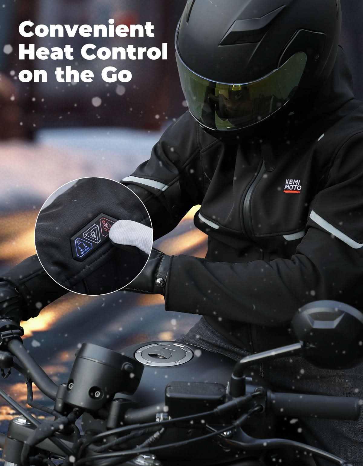 Heated Jacket with 20000 mAh Battery for Motorcycle Outdoor Hiking - Image 3