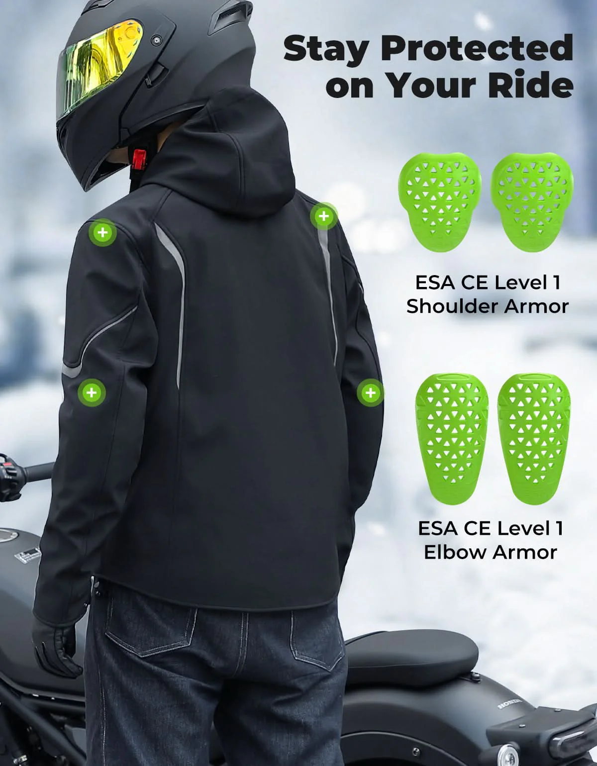 Heated Jacket with 20000 mAh Battery for Motorcycle Outdoor Hiking - Image 6