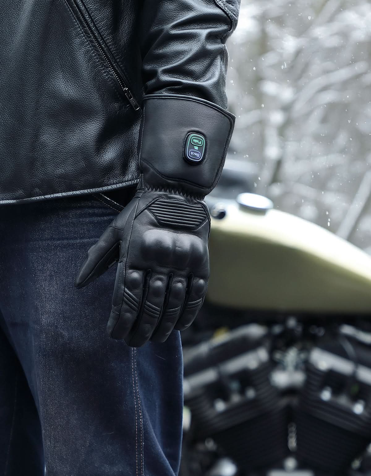 Members Day Gift Heated Motorcycle Gloves Sheepskin 7.4V Battery Waterproof Touchscreen - Image 8