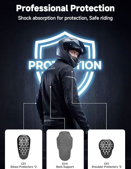 Men’s Mesh Jacket with CE Armor For Motorcycle Riding - Image 4