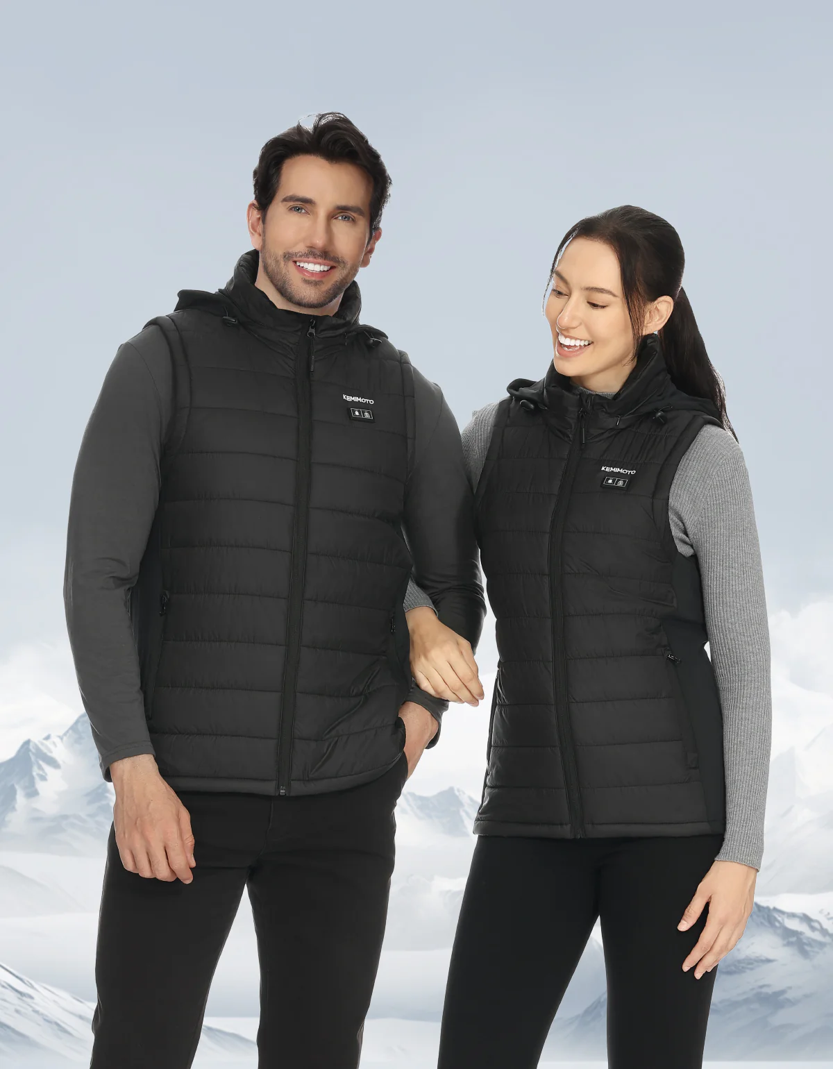Heated Vest With Heated Hood - Black - Image 11