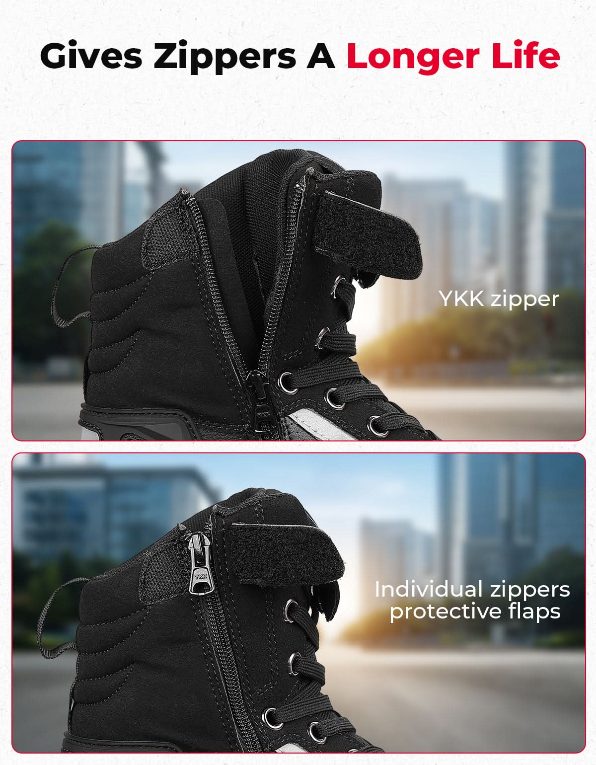 Men's Motorcycle Riding Boots Anti-Slip High Top Protective - Image 5