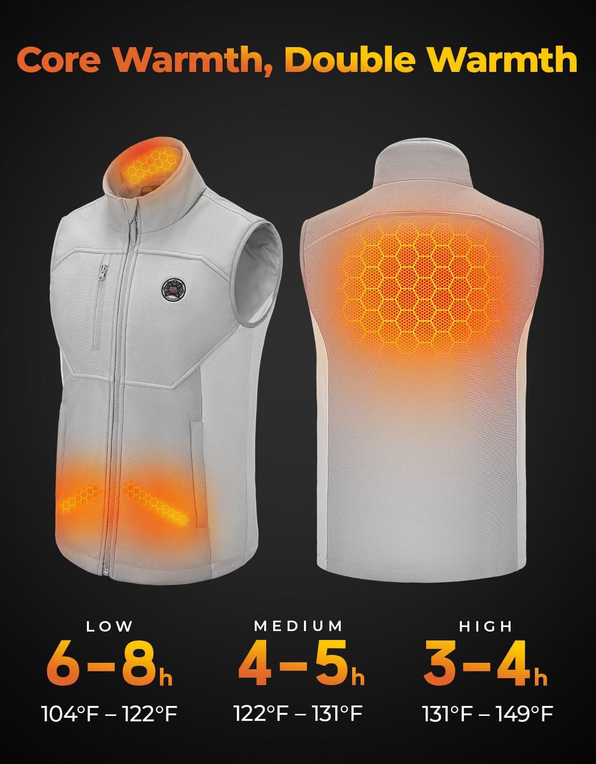 Mercerized Velvet Heated Vest with Battery Pack Included - Image 3