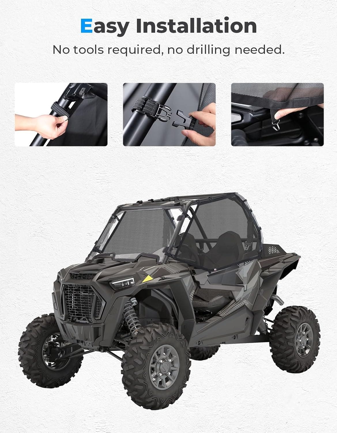 Mesh Shield Protective Door Net for 2014-2023 Polaris RZR XP 1000 - Image 2