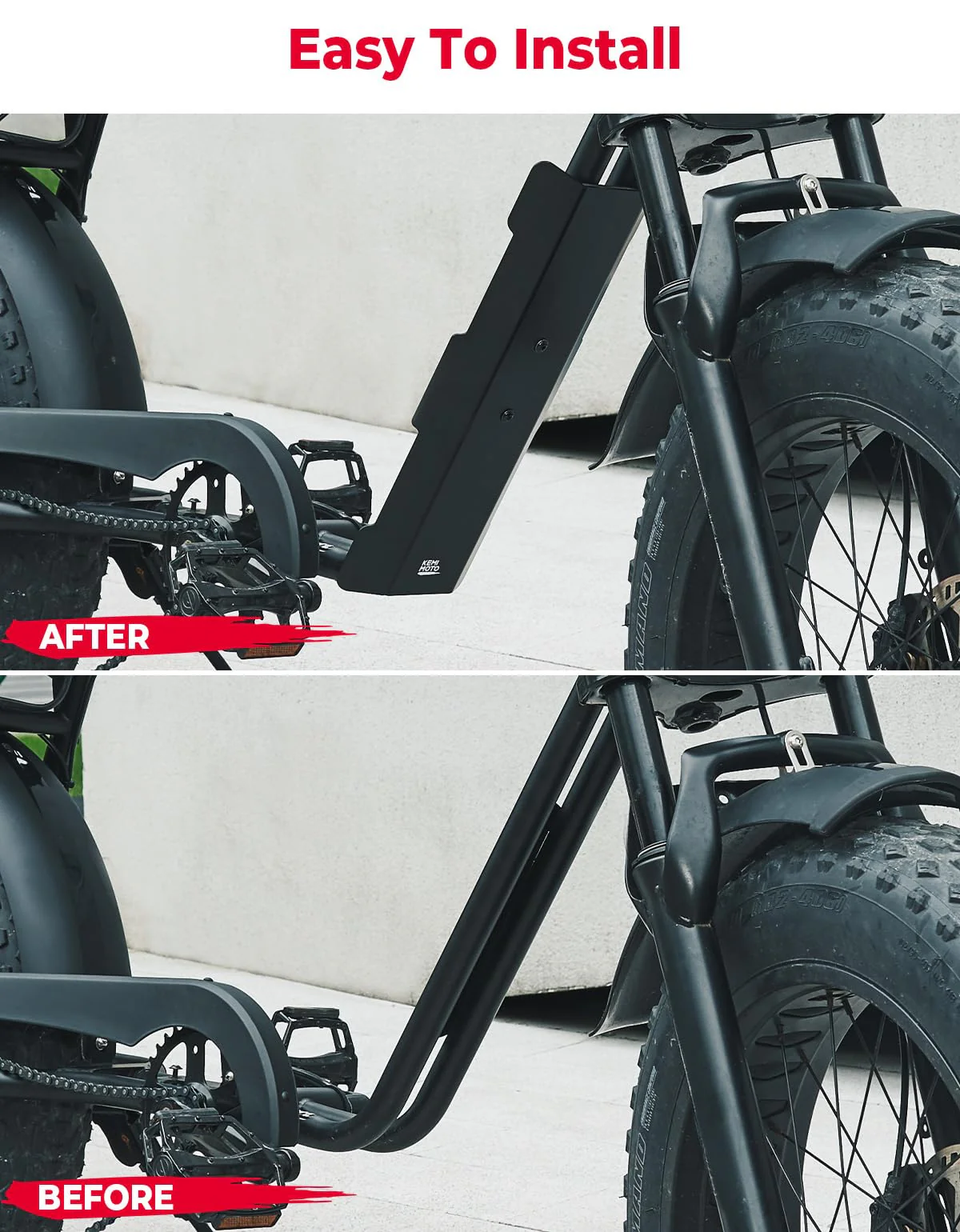 Middle Fender for Electric Bike Black - Image 2