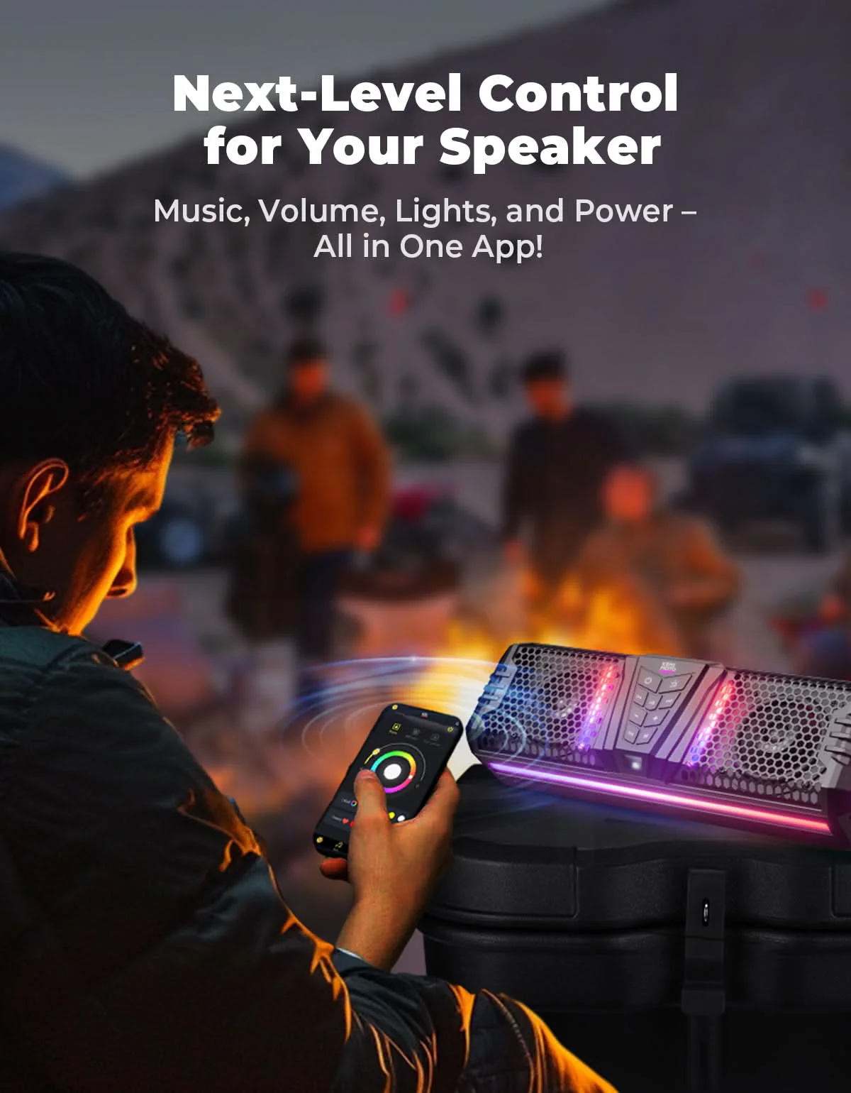 Midnight 40 16" Bluetooth Sound Bar –2026 Compact RGB UTV Speaker for Golf Cart, ATV, Polaris RZR - Image 6