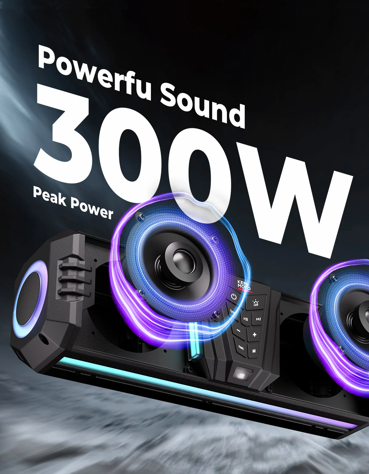 KEMIMOTO Midnight 40 16'' RGB Bluetooth Sound Bar for UTV Golf Cart Marine Boat - Image 11