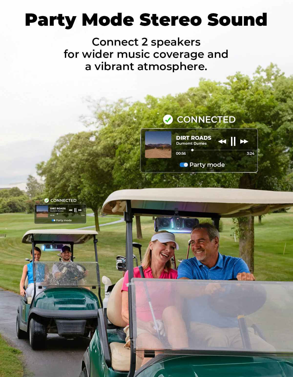 KEMIMOTO Midnight 40 16'' RGB Bluetooth Sound Bar for UTV Golf Cart Marine Boat - Image 12