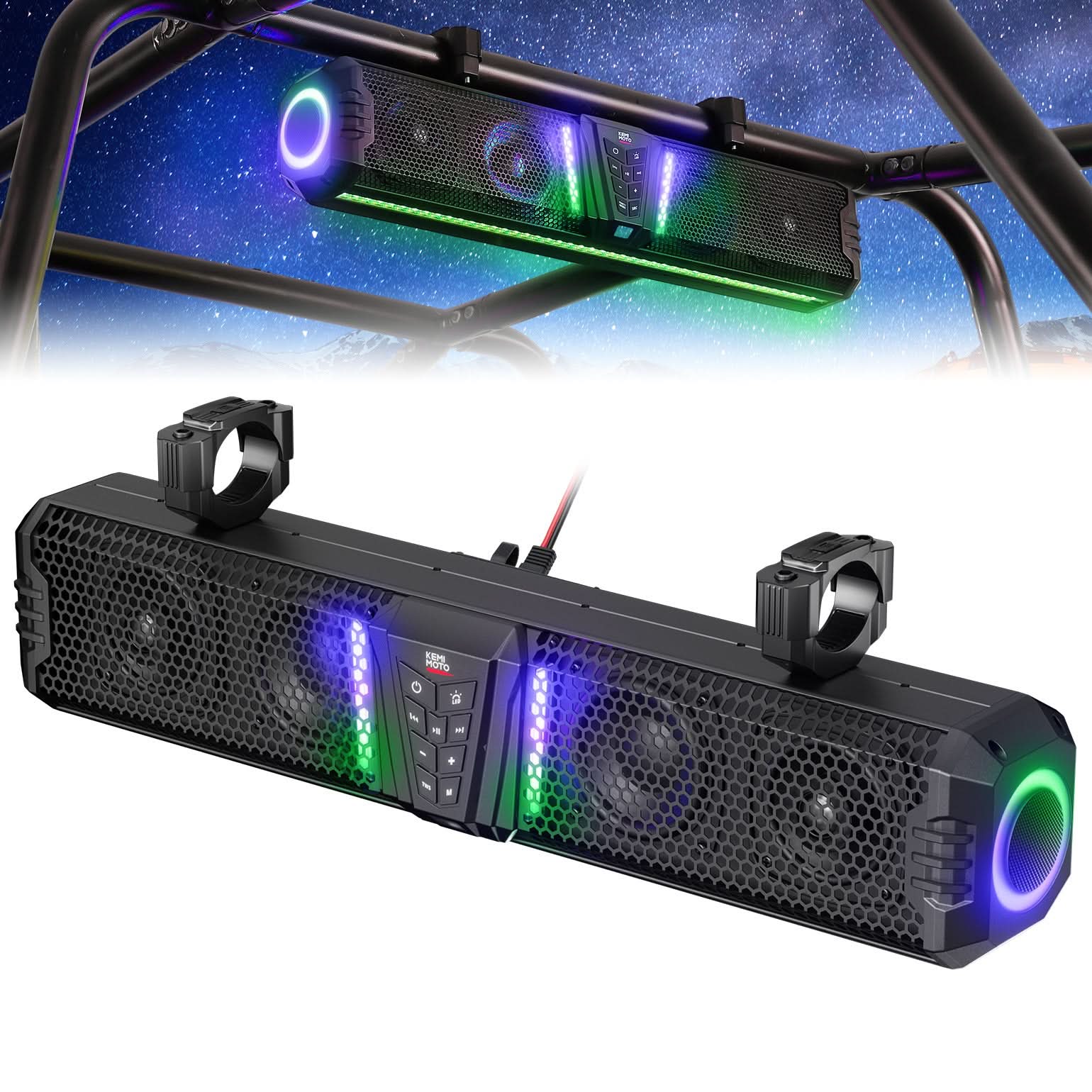 Midnight 60 UTV Soundbar 26" – Bluetooth & RGB Lights, Waterproof 2026 for Golf Cart/ATV/Polaris