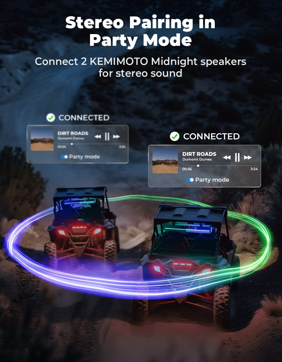 Midnight 60 UTV Soundbar 26" – Bluetooth & RGB Lights, Waterproof 2026 for Golf Cart/ATV/Polaris - Image 6