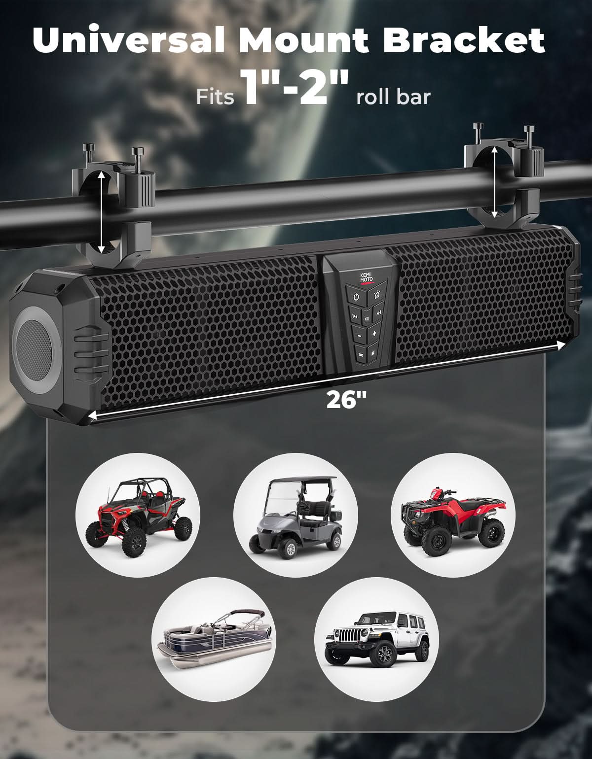 Midnight 60 UTV Soundbar 26" – Bluetooth & RGB Lights, Waterproof 2026 for Golf Cart/ATV/Polaris - Image 7