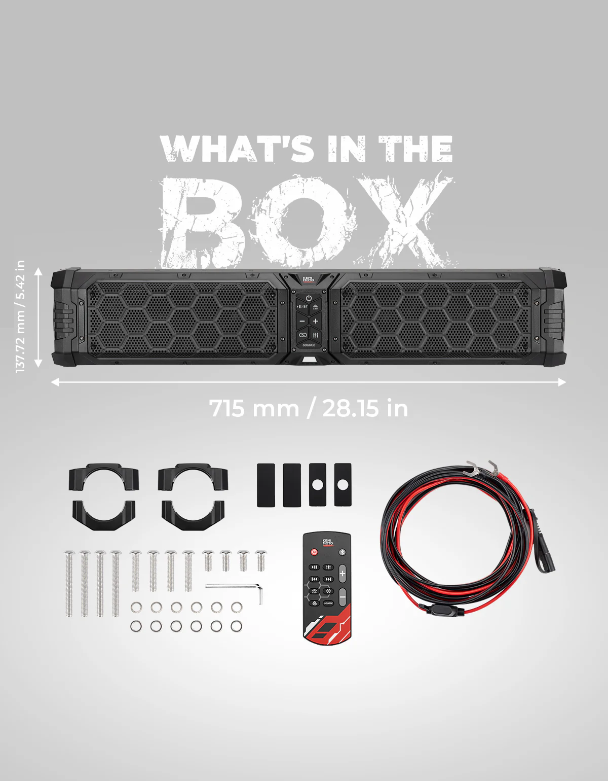 Midnight 70 Gen2 Soundbar For Can am Polaris 680W Max Power, IP66 Waterproof & Dual Passive Radiators - Image 10