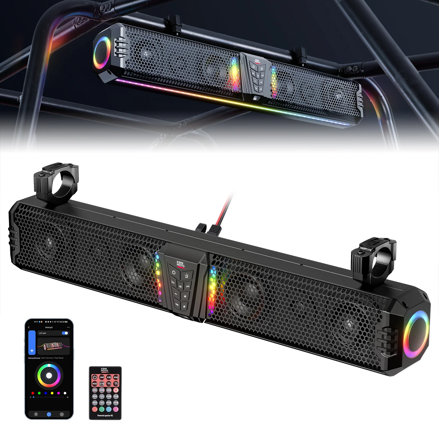 KEMIMOTO Midnight 80 32-inch 6-Speaker RGB UTV Sound Bar - Image 10