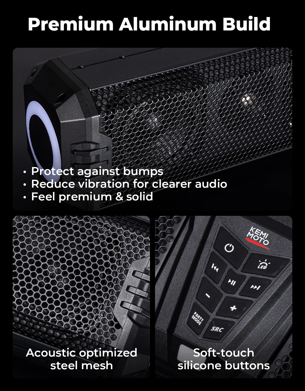 KEMIMOTO Midnight 80 32-inch 6-Speaker RGB UTV Sound Bar - Image 4