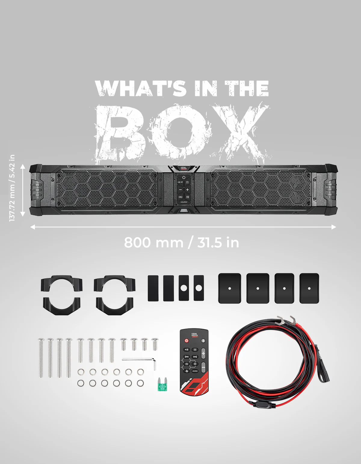 Midnight 80 Gen2 Soundbar For Can am Polaris 680W Max Power, IP66 Waterproof & Quad Passive Radiators - Image 10