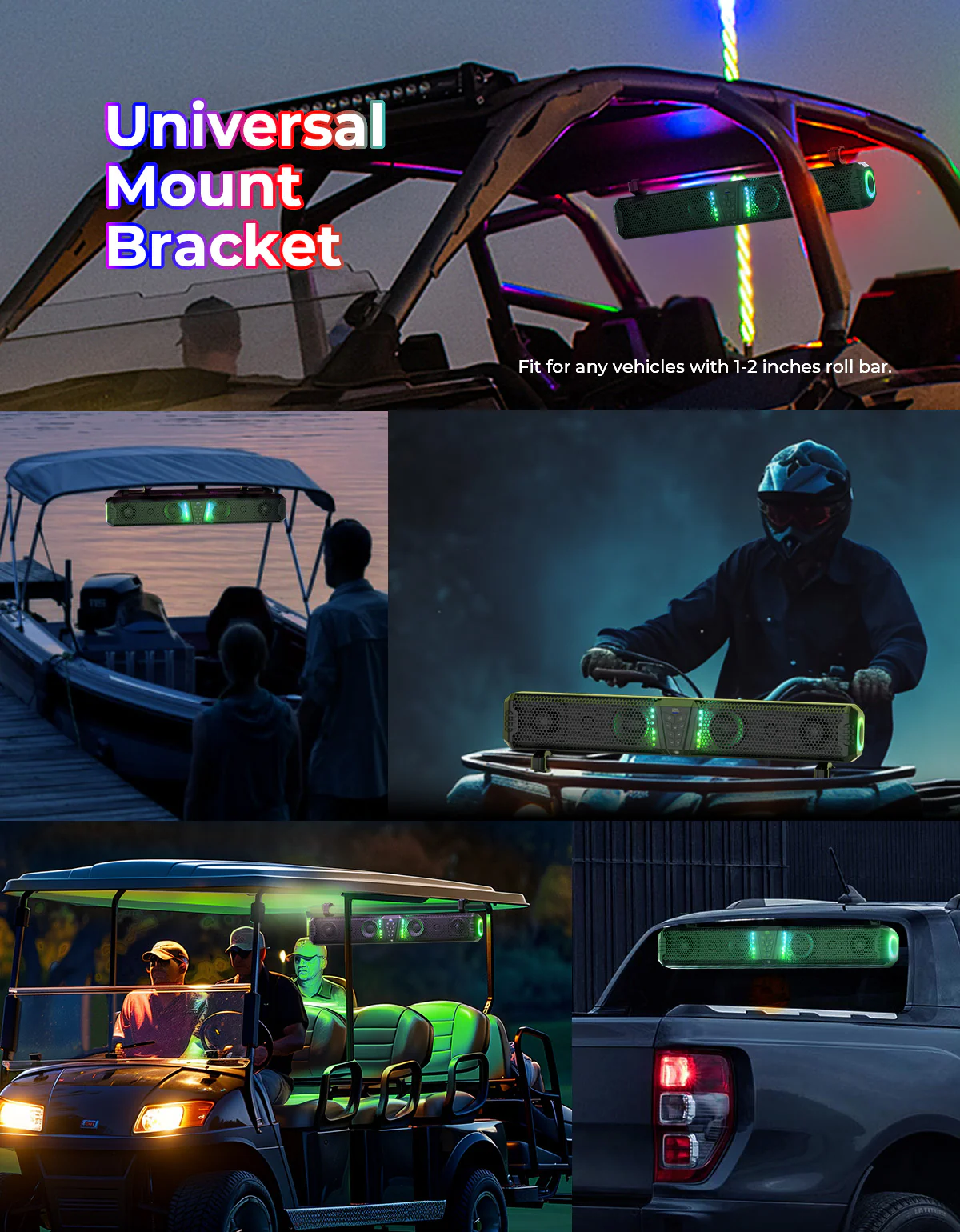 KEMIMOTO Midnight 80 32-inch 6-Speaker RGB UTV Sound Bar - Image 6