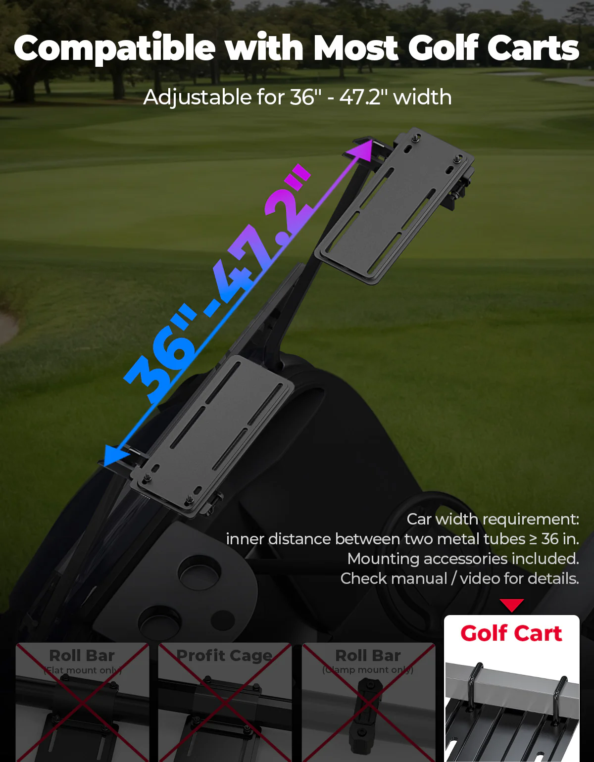 Midnight 90 Roof 34" Golf Cart Bluetooth Sound Bar RGB Lights 400W Waterproof Speaker - Image 8