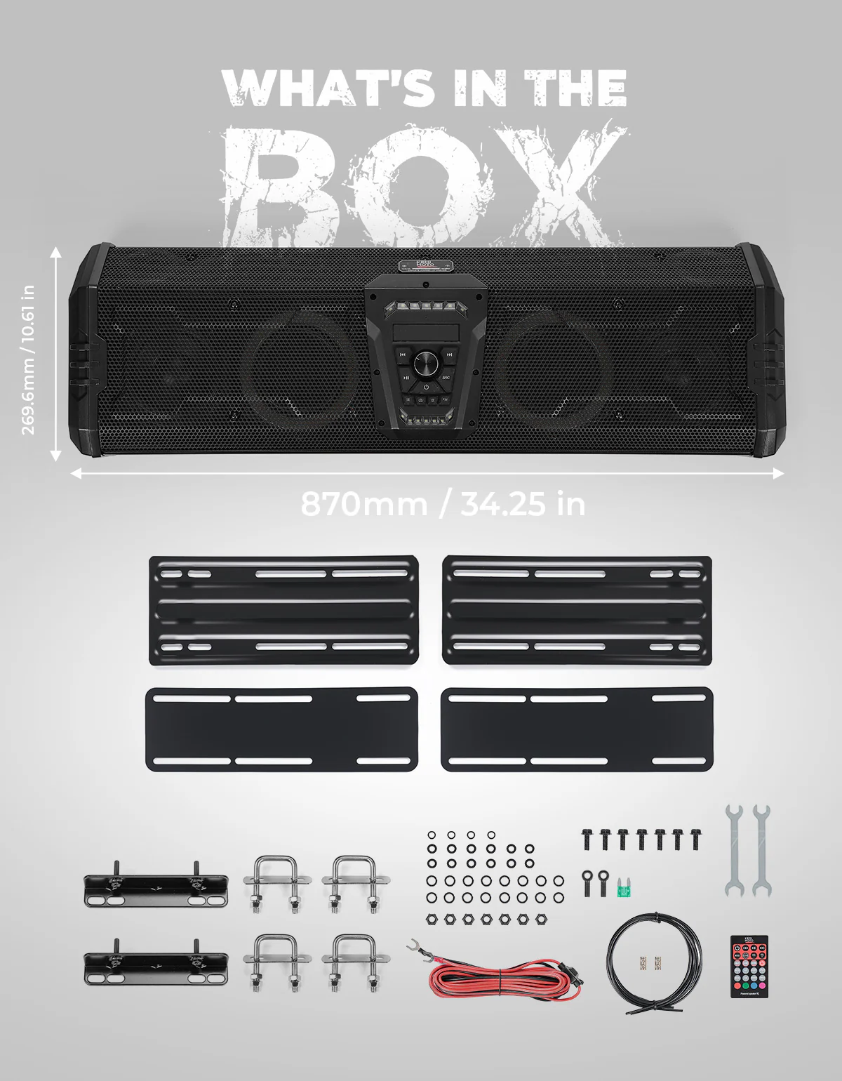 Midnight 90 Roof 34" Golf Cart Bluetooth Sound Bar RGB Lights 400W Waterproof Speaker - Image 9