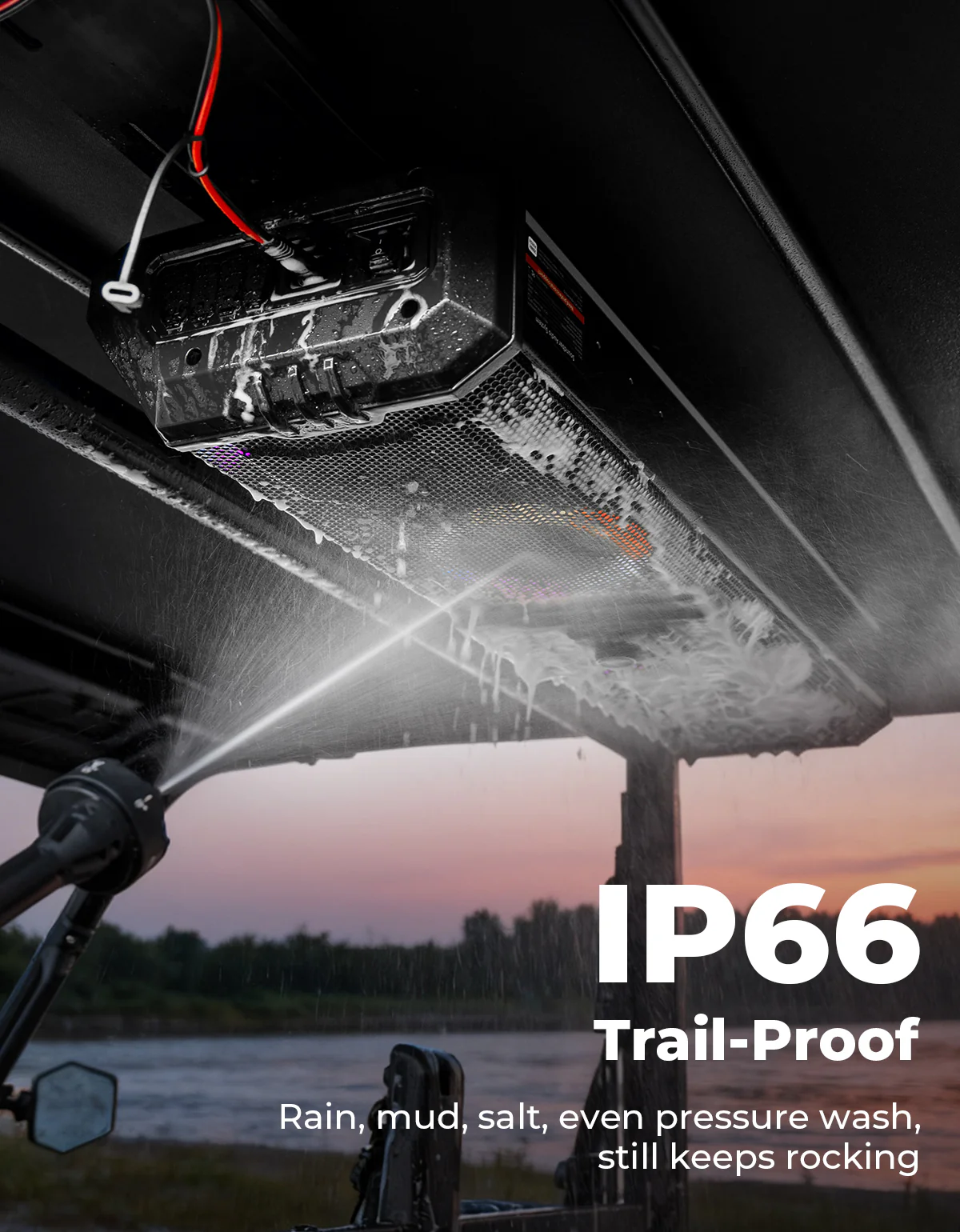Midnight 90 Roof 34.25" Soundbar For Can-am Polaris UTV Bluetooth Speaker with Dual Subwoofers, IP66 Waterproof 10-Speaker System - Image 5