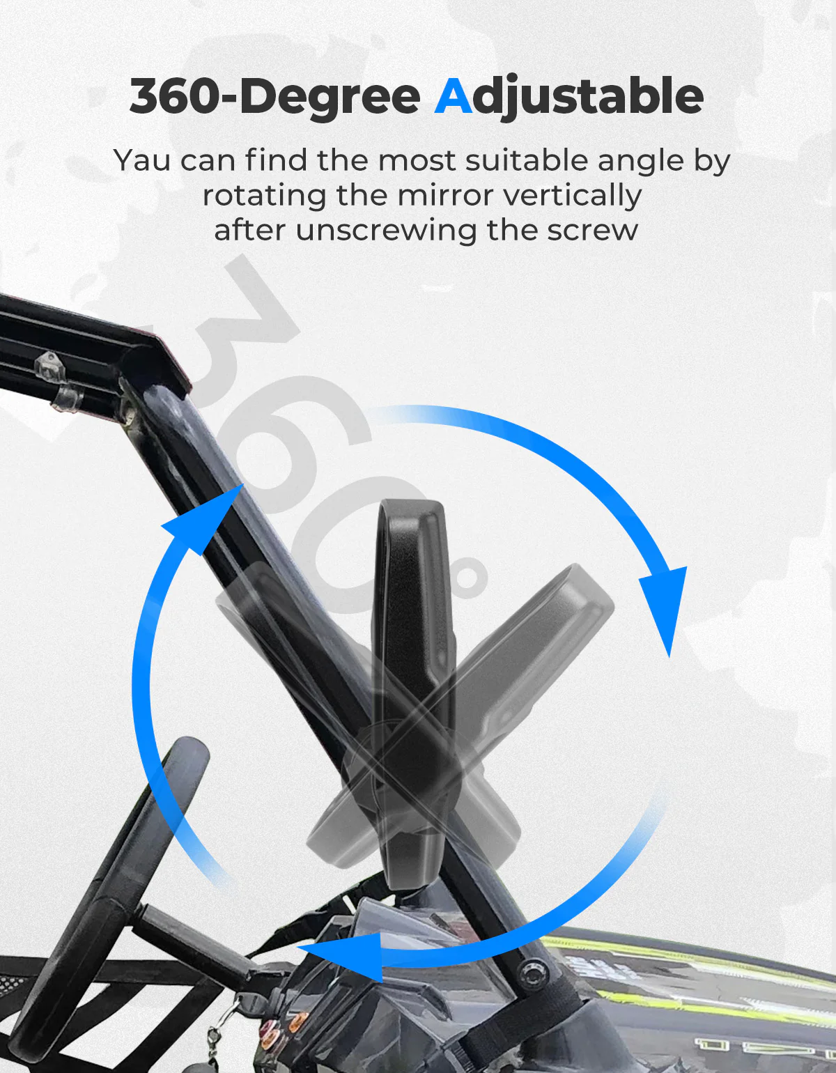 Mini Youth UTV Side Mirrors for Polaris RZR 170 - Image 5