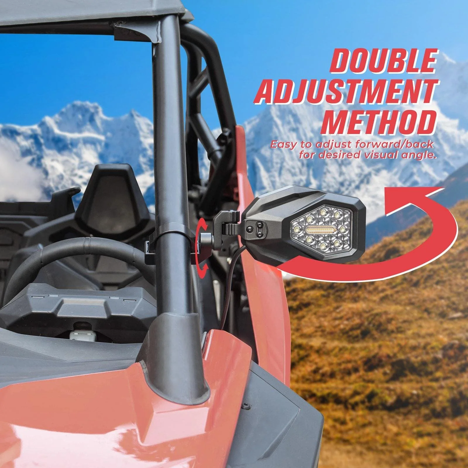 Mirrors with LED Turn Signal Lights(New Design) For Can-am Maverick X3 2017-2020 - Image 2
