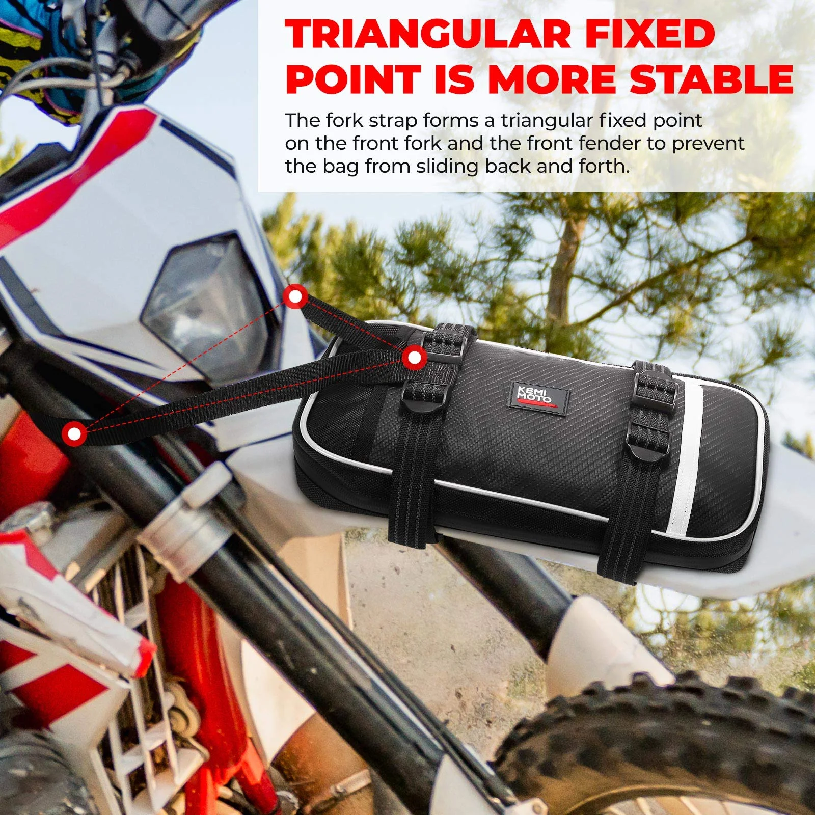 Front Fender Bag Dirt Bike Fender Bag Comes with Tool Roll Bag - Image 4