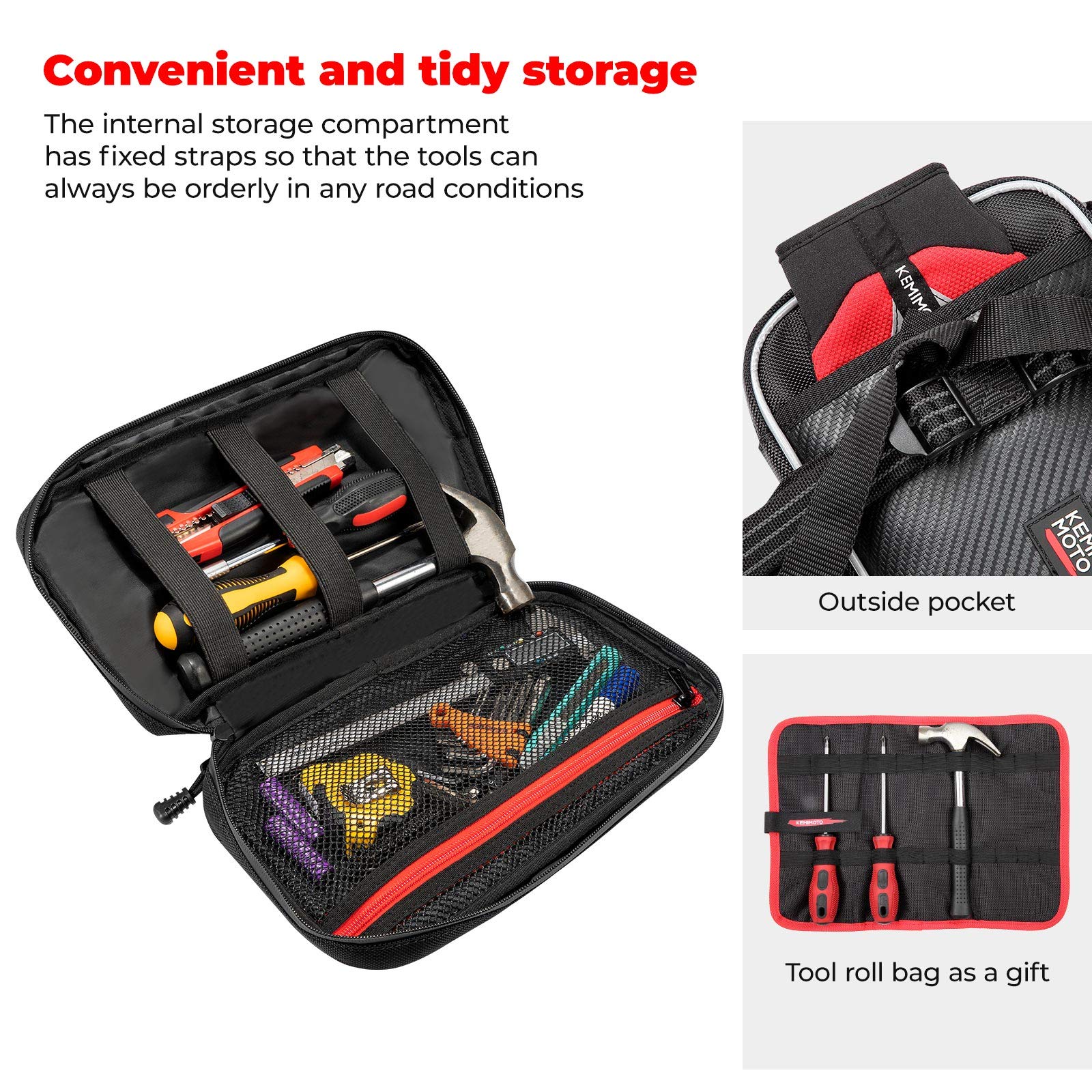 Front Fender Bag Dirt Bike Fender Bag Comes with Tool Roll Bag - Image 6