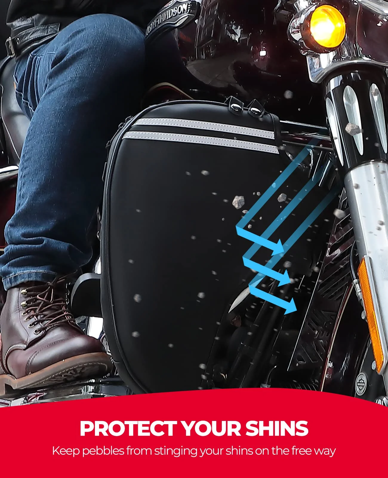 Motocycle Synthetic Leather Soft Lowers Chaps - Image 3