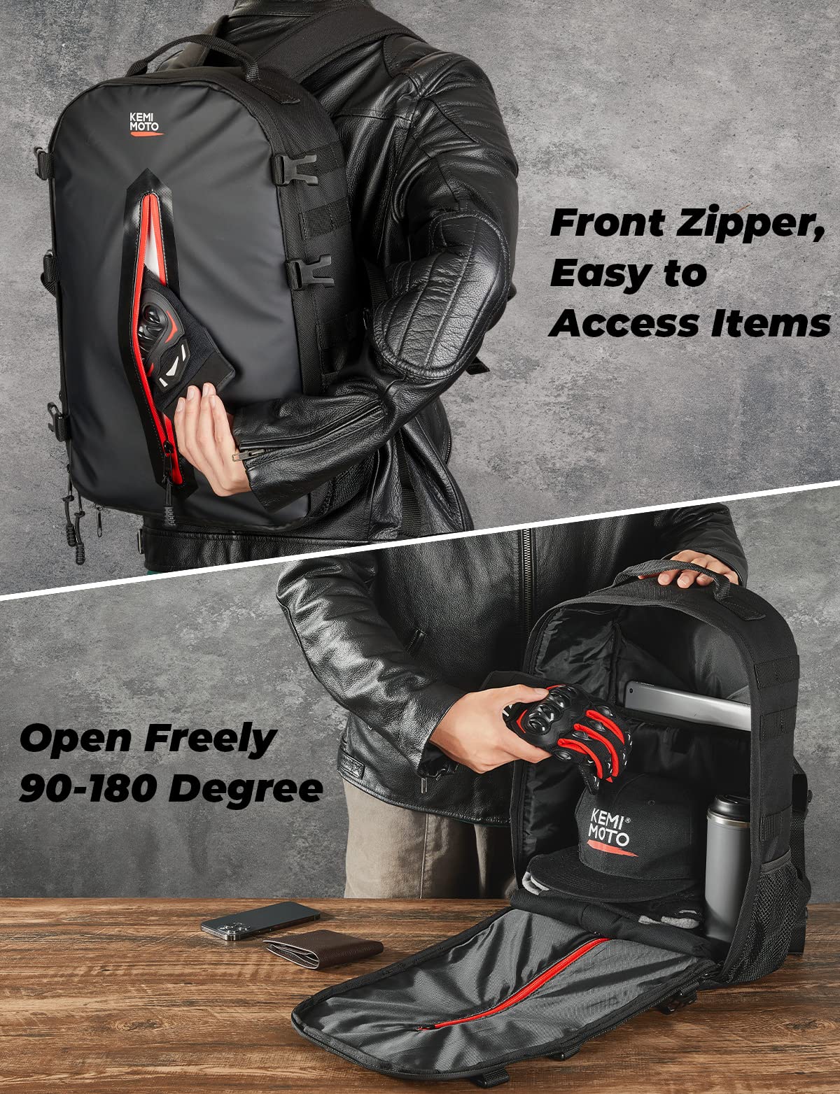 20L Motorcycle Helmet Backpack with Hidden Helmet Net - Image 5