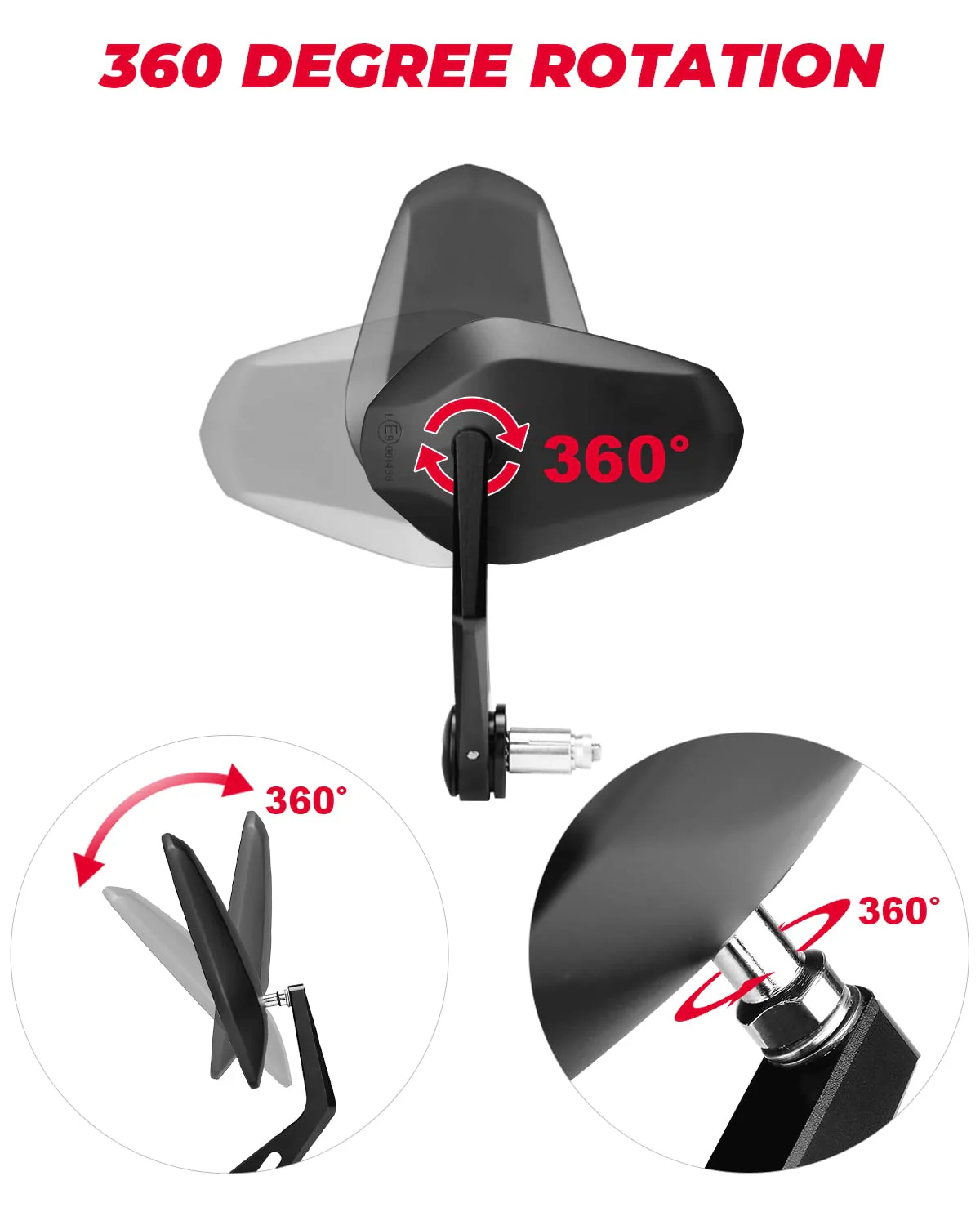 Motorcycle Bar End Mirrors for Sportster, Softail, Dyna, Road King - Image 2