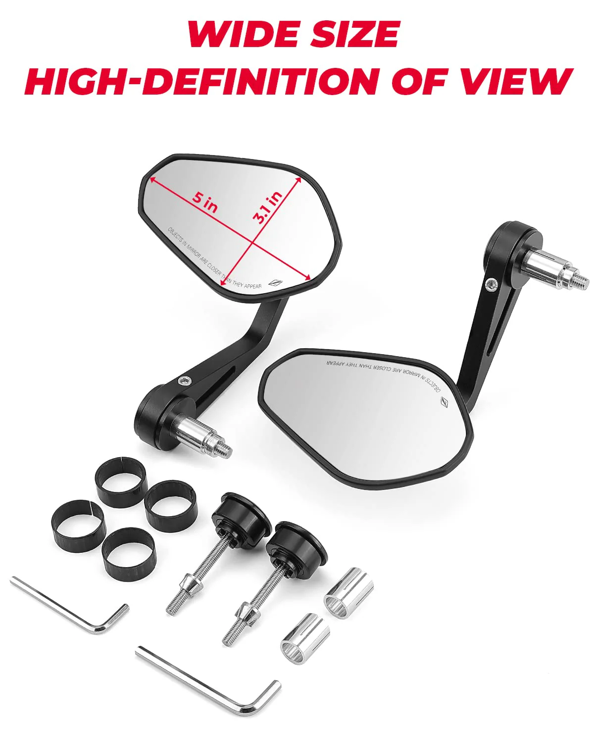 Motorcycle Bar End Mirrors for Sportster, Softail, Dyna, Road King - Image 3