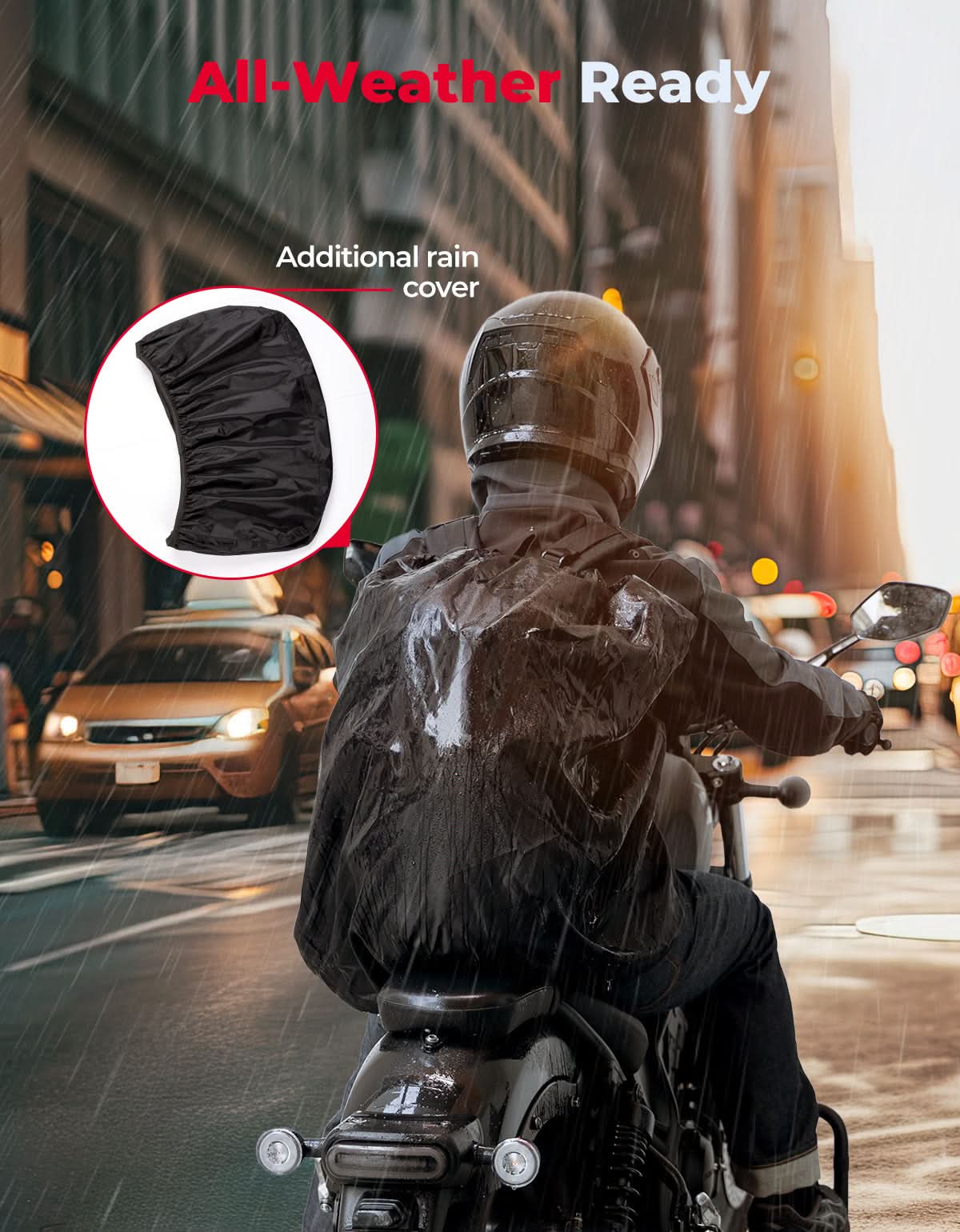 37L Motorcycle Helmet Backpack with USB-charge Port - Image 7