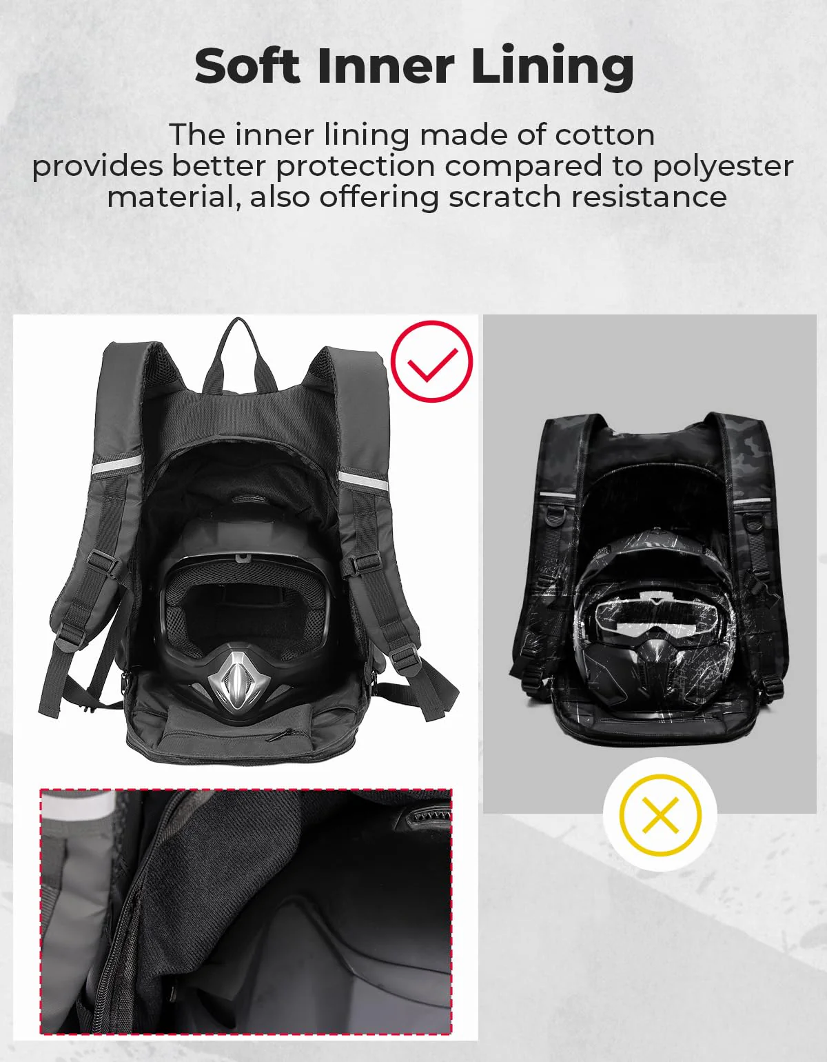 Motorcycle Backpack, 40L Waterproof Helmet Bag - Image 2