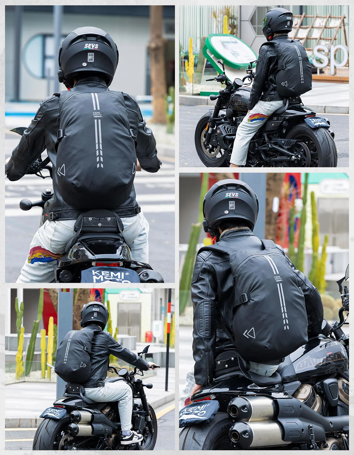 Motorcycle Backpack, 40L Waterproof Helmet Bag - Image 7