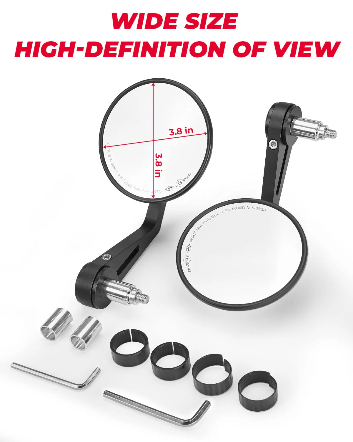 Universal Motorcycle Bar End Mirrors - Image 3