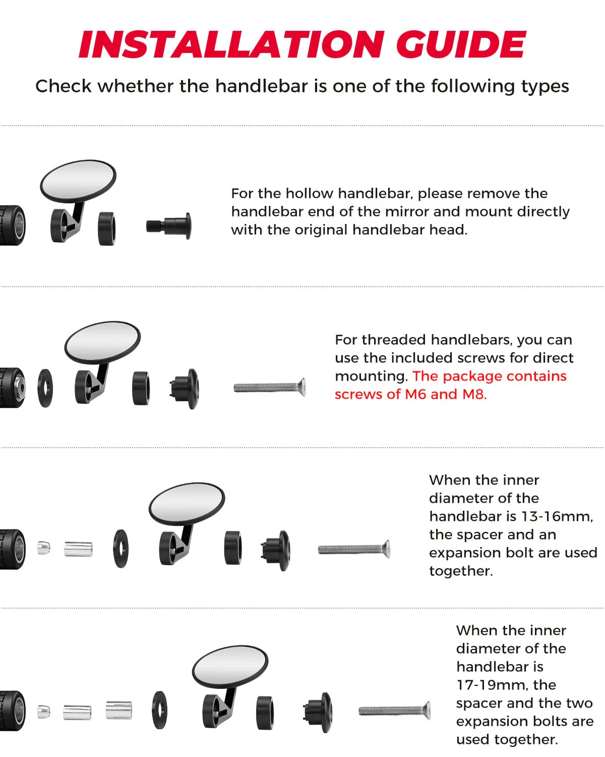 Universal Motorcycle Bar End Mirrors - Image 5