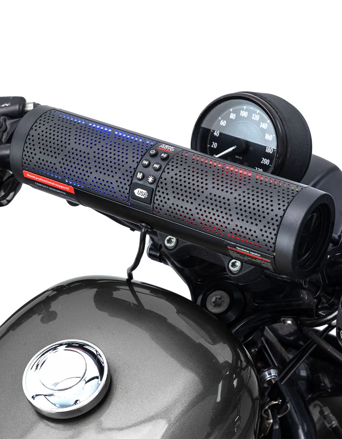 Motorcycle Bluetooth Sound Bar 4 Speakers Waterproof RGB Handlebar - Image 12