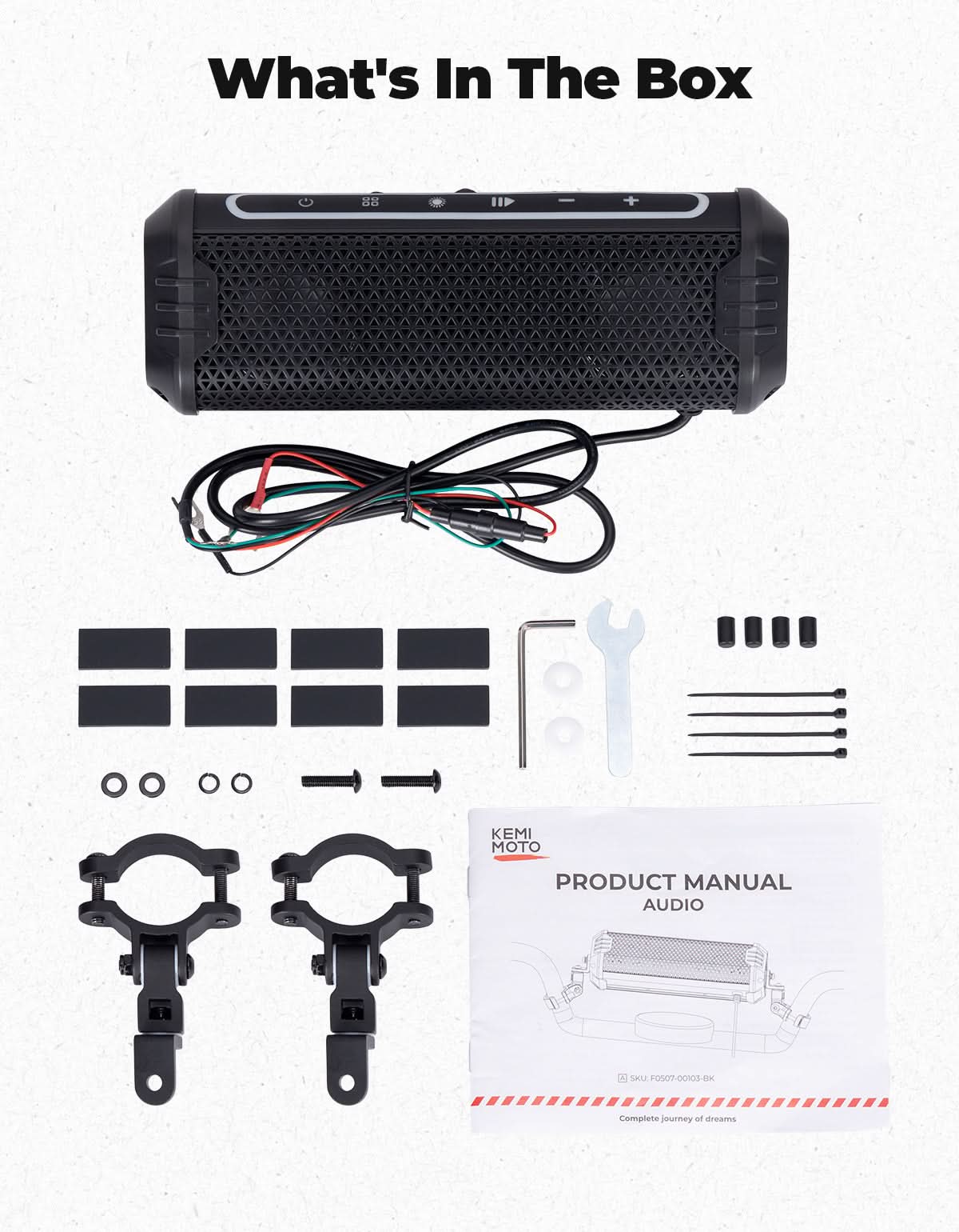 Motorcycle Bluetooth Speakers Waterproof ATV Sound Bar with AUX USB and RGB Lighting - Image 8