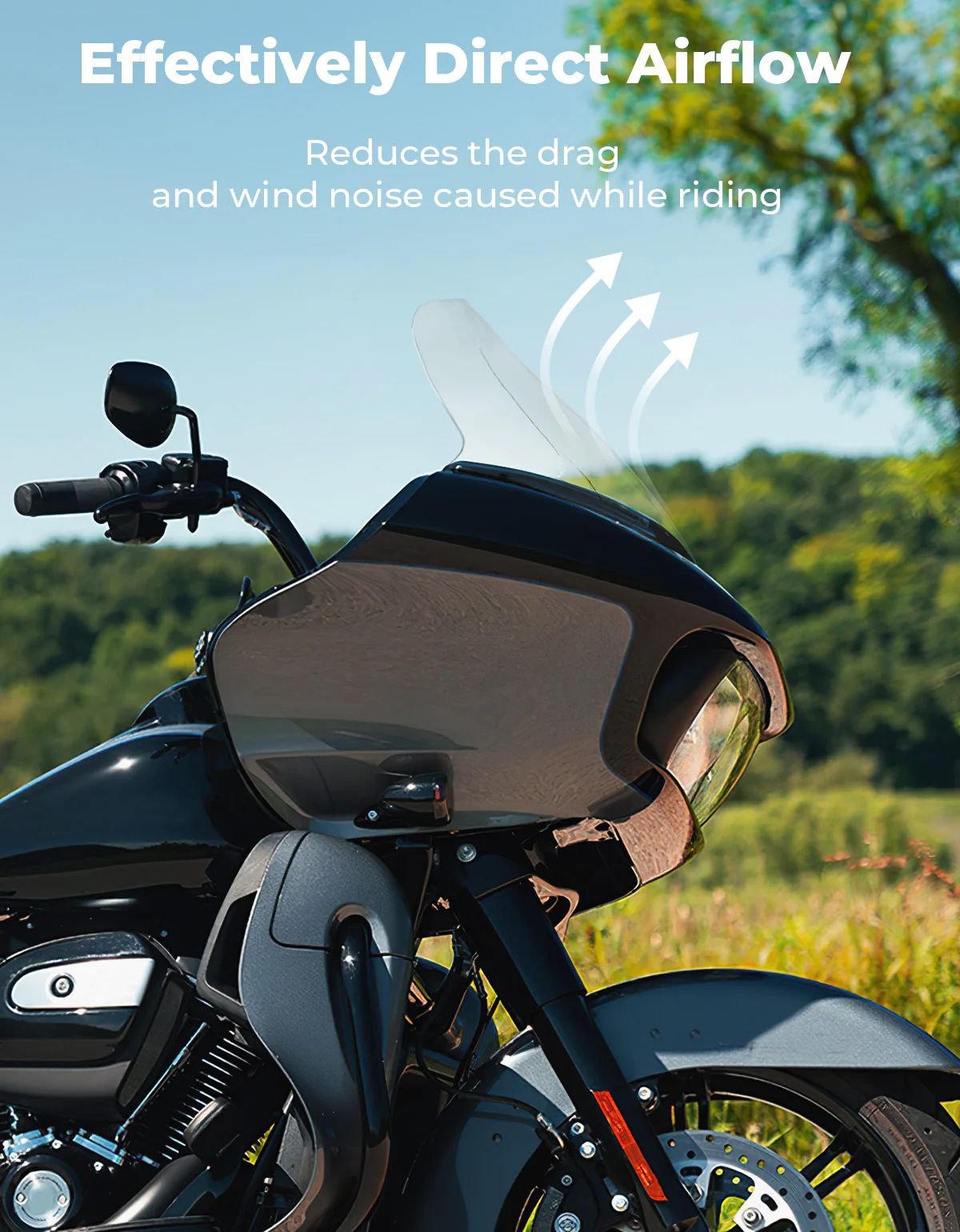 Clear 14" Windshield Windscreen Acrylic for Touring Road Glide 2015-2024 - Image 2