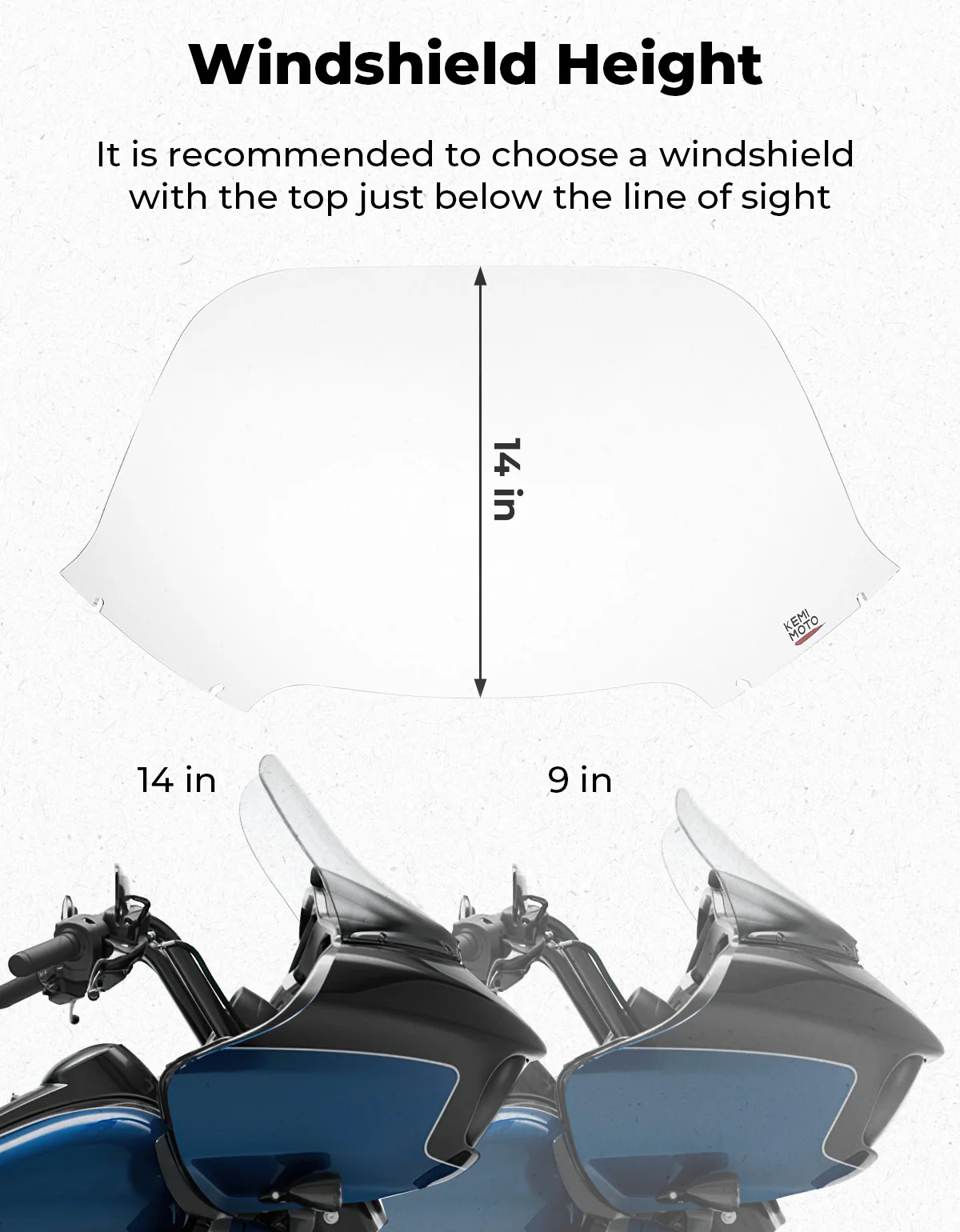 Clear 14" Windshield Windscreen Acrylic for Touring Road Glide 2015-2024 - Image 3