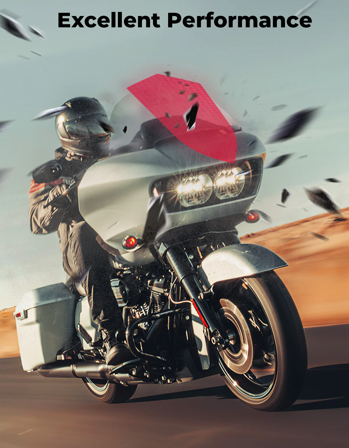 Clear 14" Windshield Windscreen Acrylic for Touring Road Glide 2015-2024 - Image 4