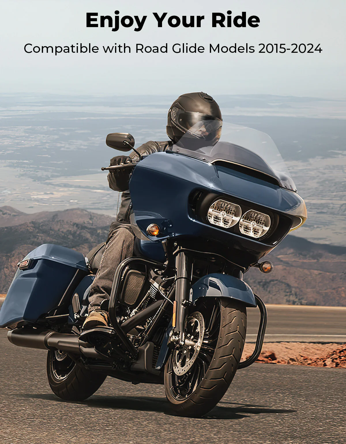 Clear 14" Windshield Windscreen Acrylic for Touring Road Glide 2015-2024 - Image 7