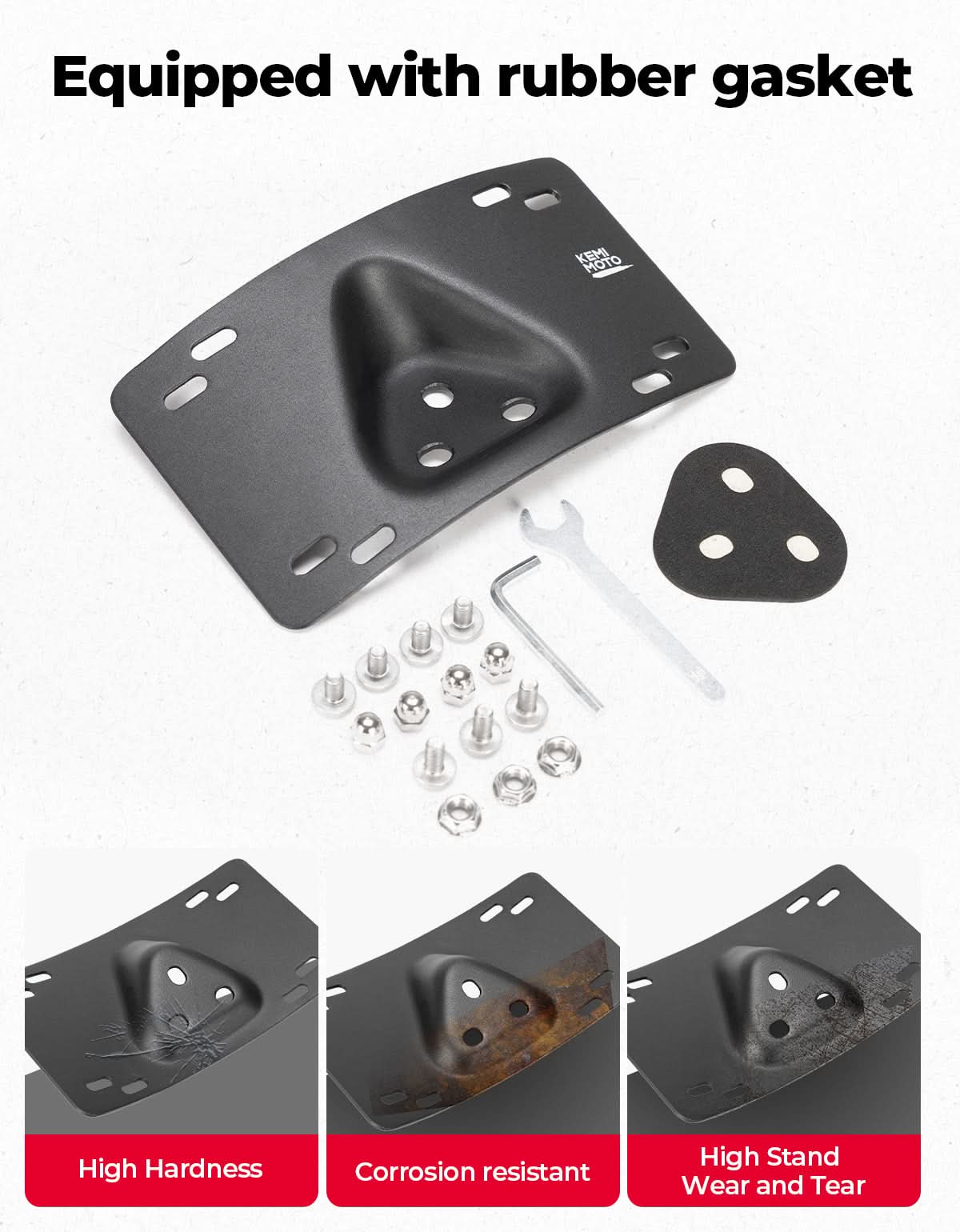 Motorcycle Curved Laydown License Plate Bracket for 3 Hole Mount - Image 3