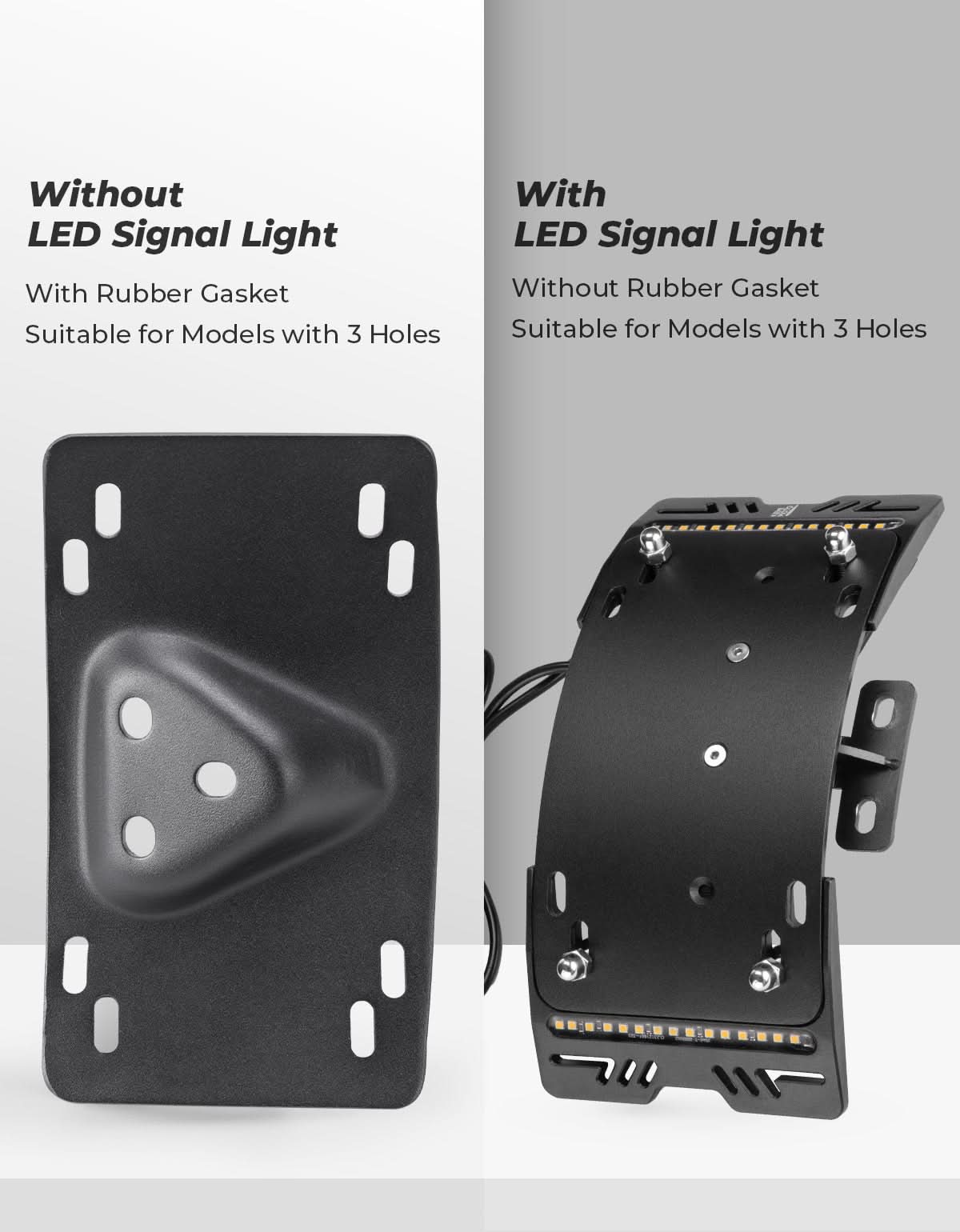 Motorcycle Curved Laydown License Plate Bracket for 3 Hole Mount - Image 6