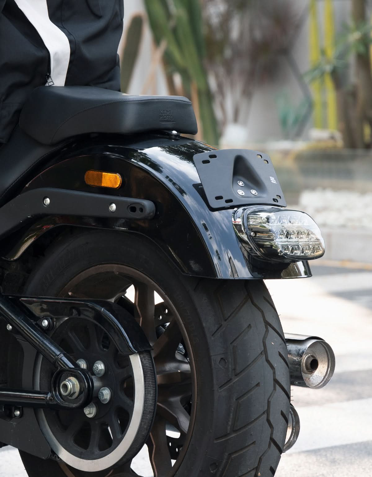 Motorcycle Curved Laydown License Plate Bracket for 3 Hole Mount - Image 7