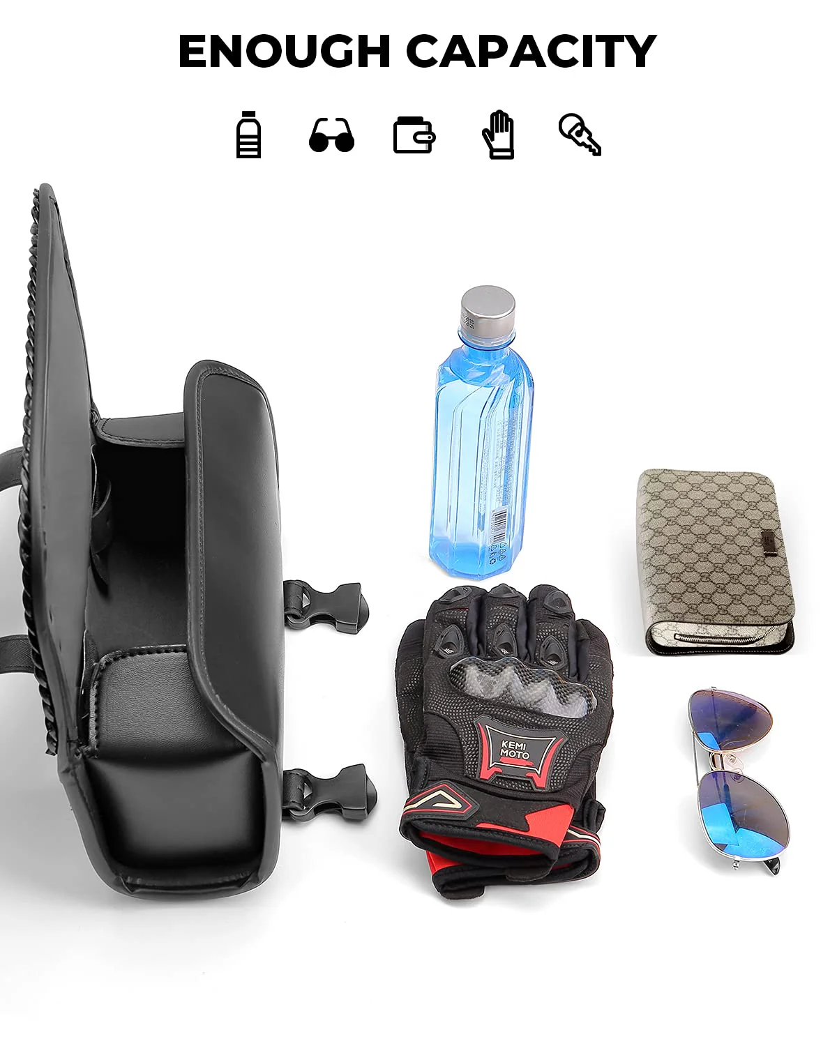 Motorcycle PU Leather Tool Bag Fork Bag - Image 2