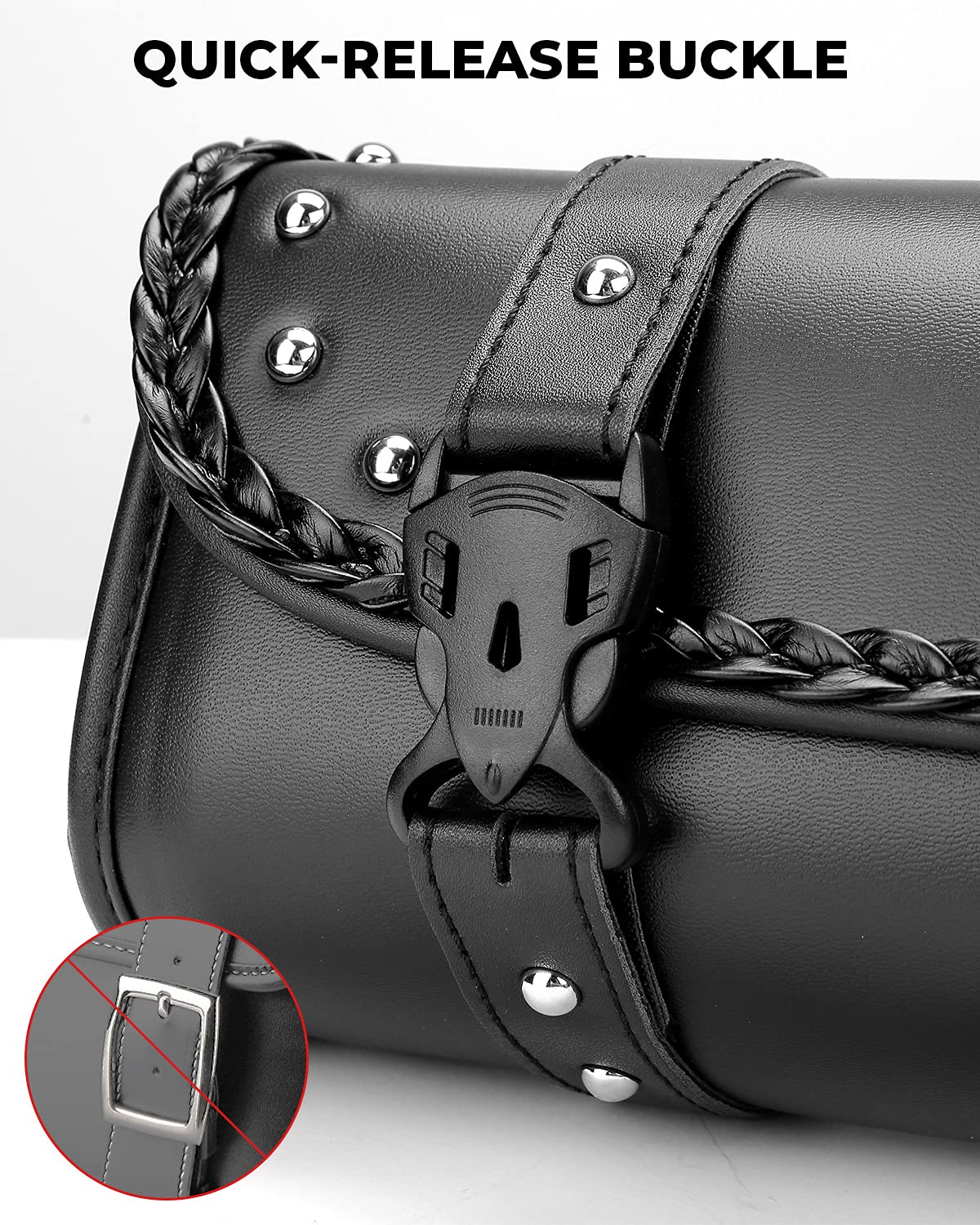 Motorcycle PU Leather Tool Bag Fork Bag - Image 4