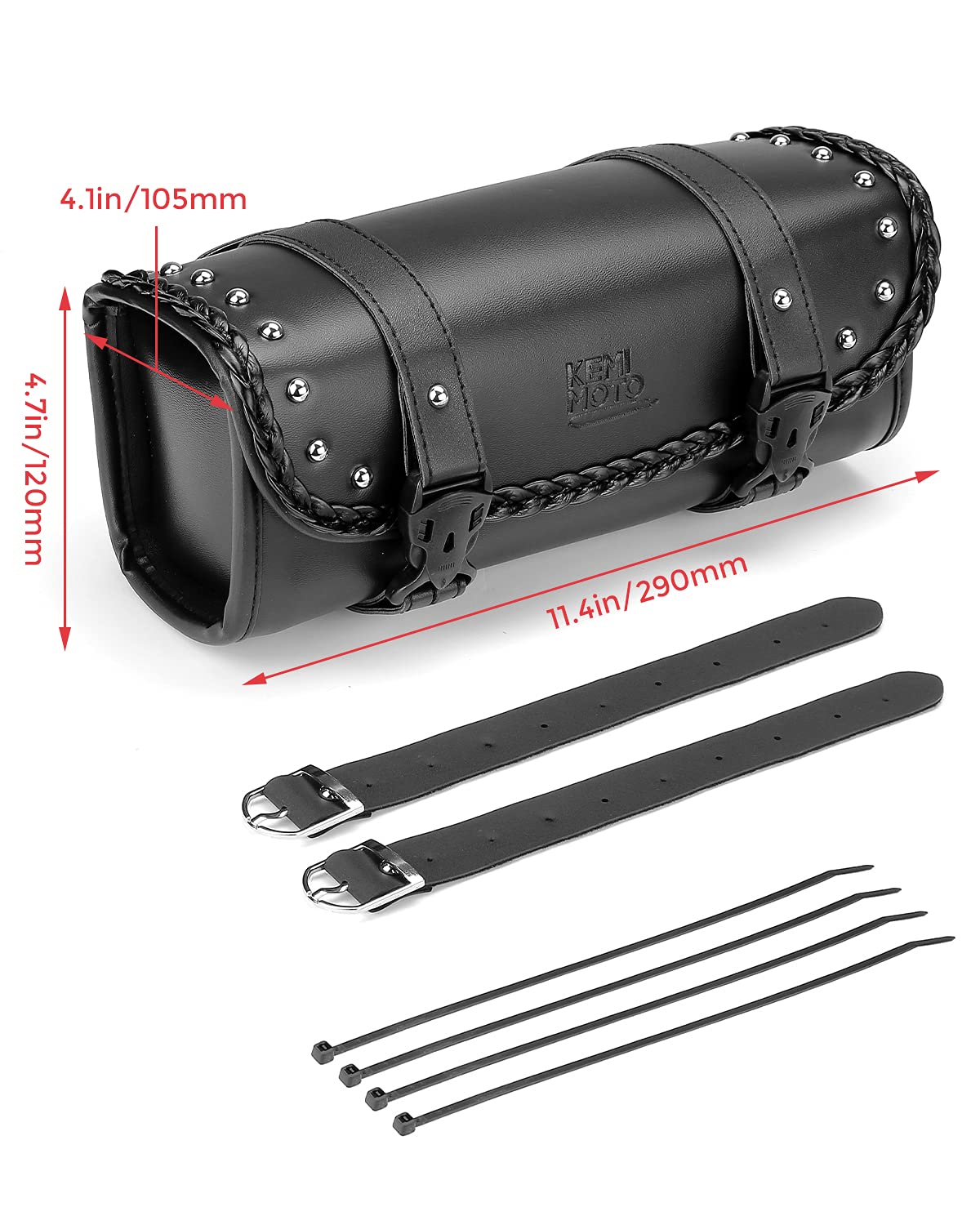 Motorcycle PU Leather Tool Bag Fork Bag - Image 6
