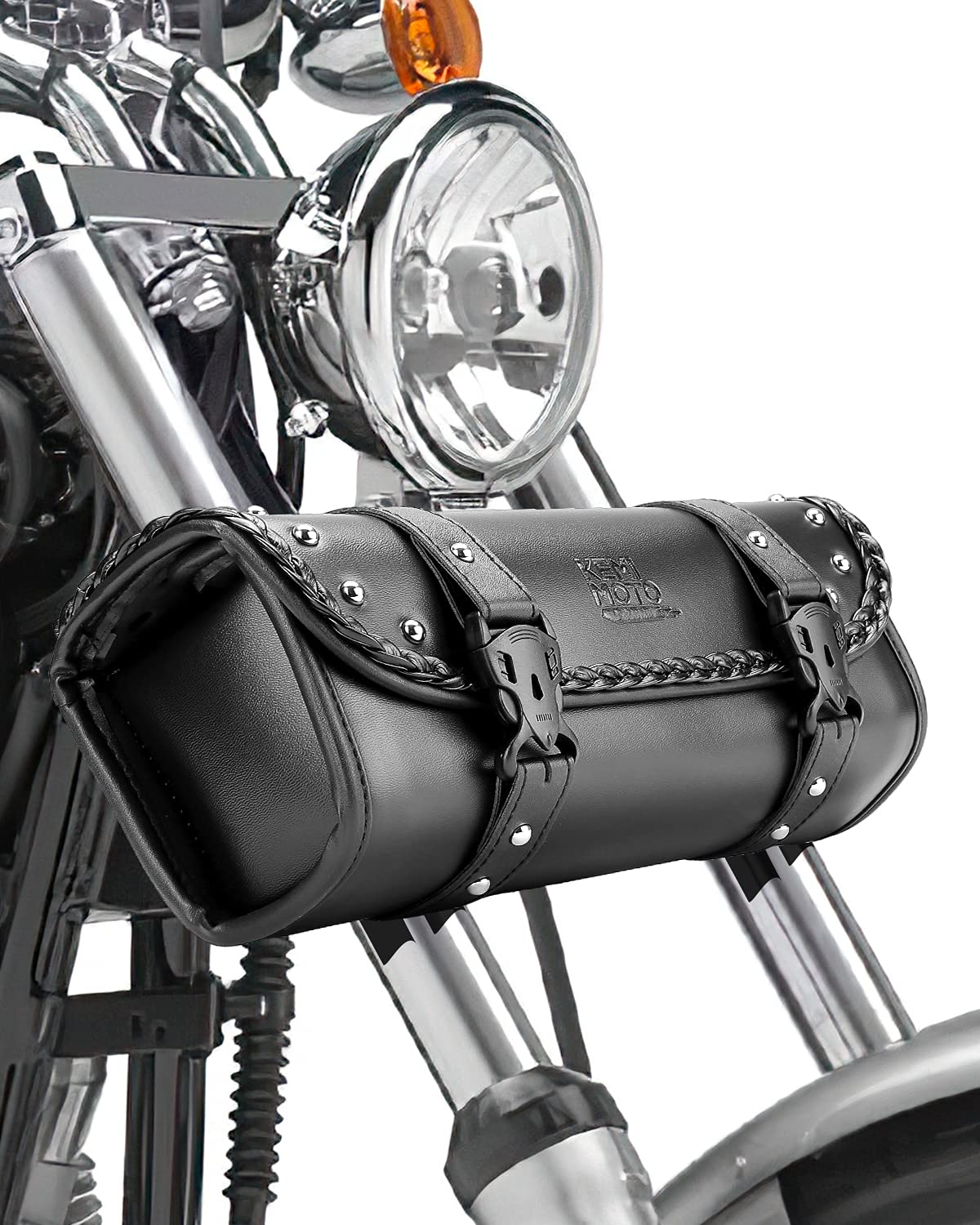 Motorcycle PU Leather Tool Bag Fork Bag - Image 8