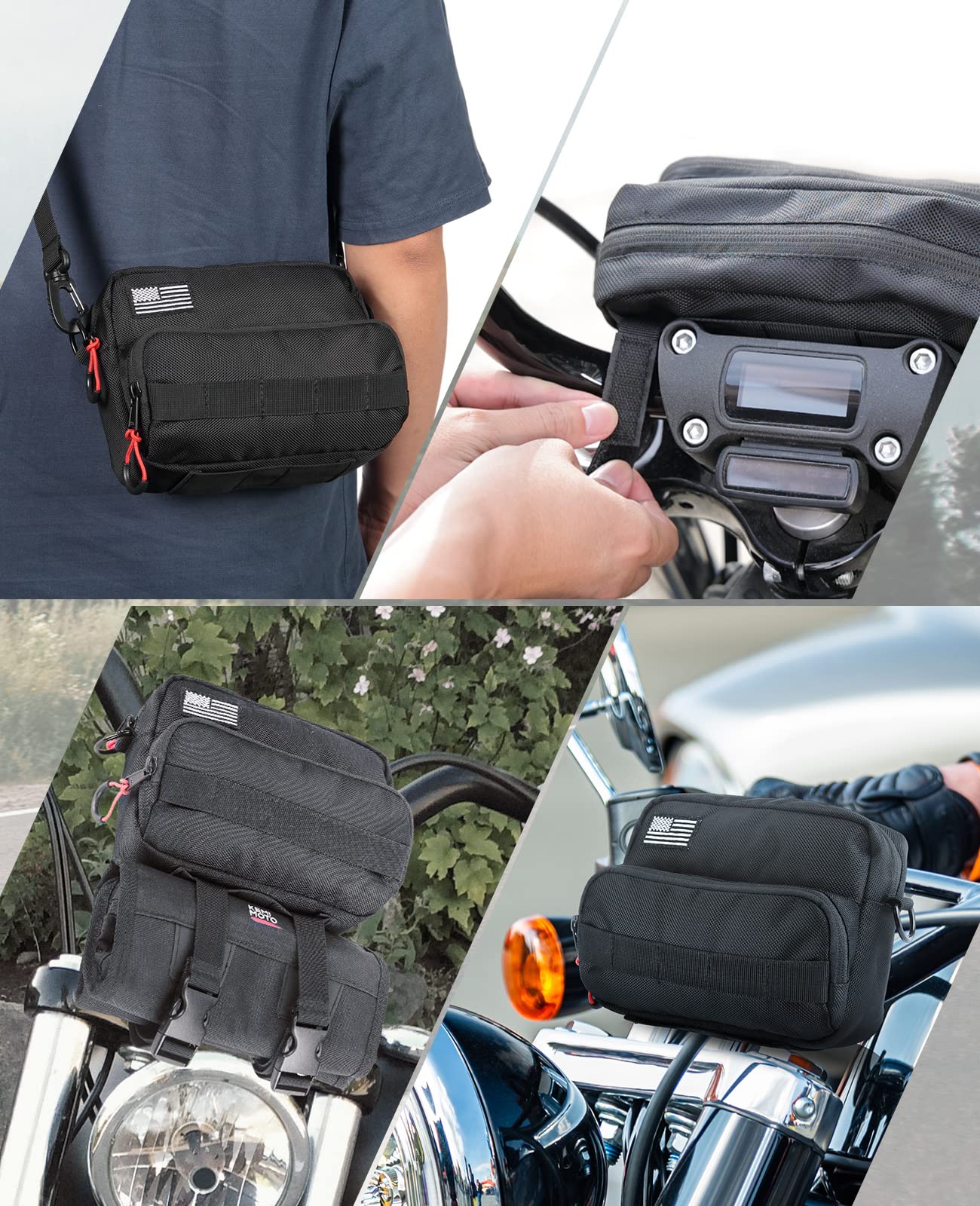 Motorcycle Handlebar Bag for Cruiser Softail Dyna Sportsters - Image 4
